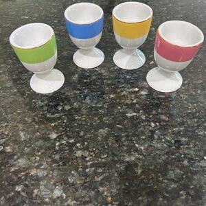 Set 4 Pottery Barn egg cup holders